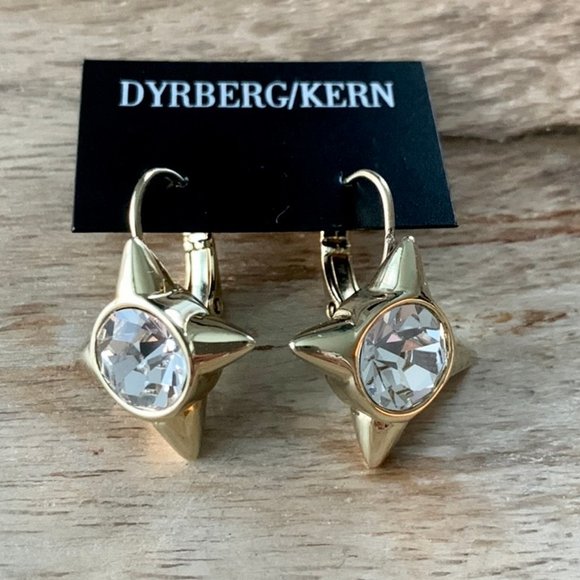 Dyrberg/Kern Starshine Swarovski crystal star earrings - Picture 3 of 5
